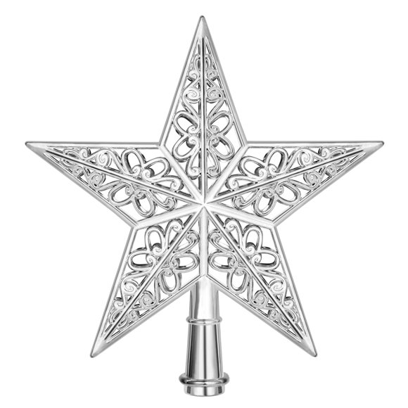 SHISUYAN Christmas Tree Top Decoration Silver Star Indoor Christmas Ornament for Business Owners 1Pcs 8.33X7.94X0.79in