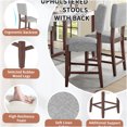 thumbnail image 5 of JERFIT 5-Piece Counter Height Dining Set with Faux Marble Tabletop and Upholstered Chairs, Modern Kitchen Pub Table Set for Small Spaces, White and Gray, 5 of 10