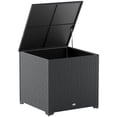 thumbnail image 1 of Outsunny Coffre de Terrasse en Rotin de 67 Gallons, Coffre de Rangement Extérieur en Osier, Gris, 1 of 10