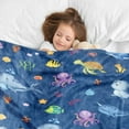 thumbnail image 6 of Ocean Animal Blanket Smooth Soft Starfish Shark Turtle Print Blanket Kid Baby for Sofa Chair Bed Office Travelling Camping 30x40 Inch, 6 of 6