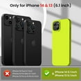 thumbnail image 4 of for iPhone 14 Case, iPhone 13 Case Shockproof Liquid Silicone Protective Phone Case with Soft Anti-Scratch Microfiber Lining Ultra Slim Drop Protection Phone Cover 6.1 inch(Fluorescent Yellow), 4 of 12