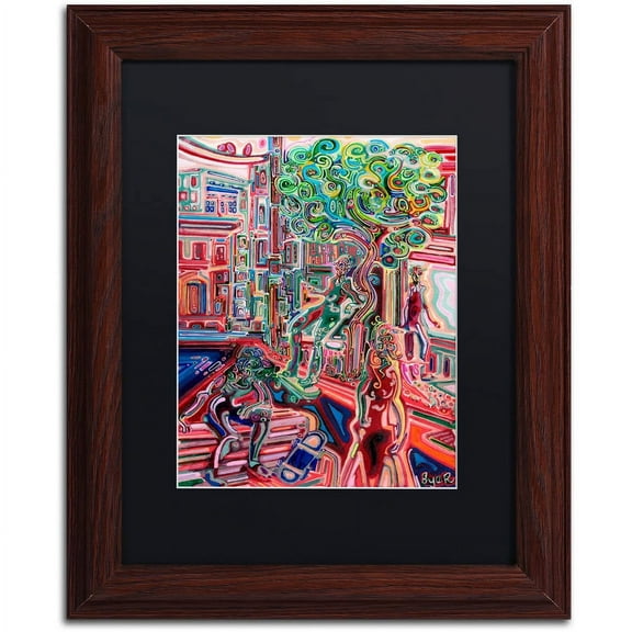 Trademark Fine Art "Sunday Skate" Canvas Art by Josh Byer, Black Matte, Wood Frame