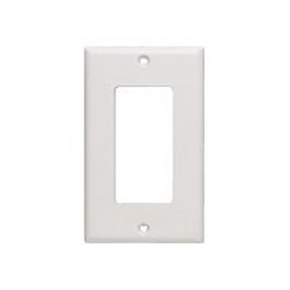 C2G Decorative Style Cutout Single Gang Wall Plate - White - Mounting plate - white