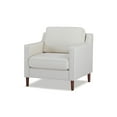 thumbnail image 3 of A&D Home Sedona Ivory White Faux Linen Modern Accent Chair, Upholstered Contemporary Lounge Armchair, 3 of 8