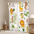 thumbnail image 3 of Homewish Zoo Animal Giraffe Blackout Curtains Set of 2 (52x84 Each),Cute Lions Elephant Window Curtains,White Orange Green Curtains and Drapes For Girsl Boys,Super Cozy Room Decor, 3 of 6