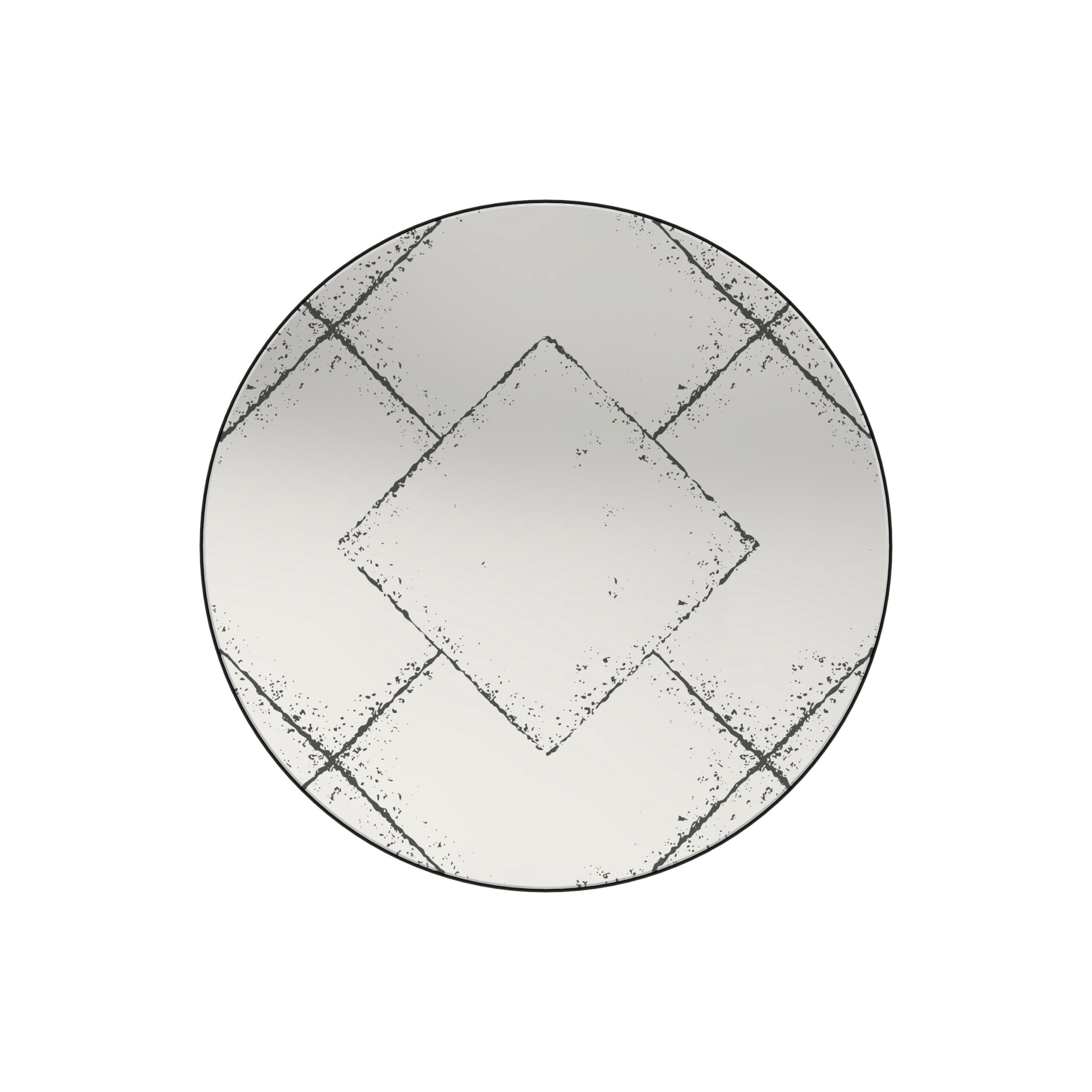 Noble House 36" Round Wall Mirror with Industrial Iron Frame, Large Wall Mirror for Living Room, Bedroom, Black