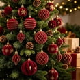 thumbnail image 4 of 24-Pack Velvet Christmas Tree Decorations Set - Shatterproof Christmas Balls Ornaments, Flocked Hanging Decor for Xmas Tree Wreath & Holiday, 3.15", 4 of 9