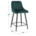 thumbnail image 3 of SAFAVIEH Helga Square Mid Back Counter Stool, Malachite Green/Black, 3 of 12