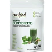 Sunfood Superfoods Super Greens Organic Superfood Powder with Probiotic Enzymes, 8 Oz