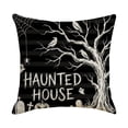 thumbnail image 2 of Halloween Horror Printed Throw Pillow Cover, Linen Cushion Case, 18x18 Gothic Spooky Pillowcase, Hidden Zipper, Washable for Sofa Home by MPOISVA, 2 of 6
