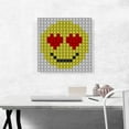 thumbnail image 2 of ARTCANVAS Emoticon Heart Eyes Love Smiley Face Jewel Pixel Canvas Art Print - Size: 18" x 18" (0.75" Deep), 2 of 9
