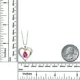 thumbnail image 7 of 925 Sterling Silver and 10K Yellow Gold Pure Pink Mystic Topaz and White E-F Lab Grown Diamond Keren Hanan Heart Shape Pendant Necklace for Women (1.38 Cttw, Pear Shaped 8X6MM, with 18 inch Chain), 7 of 7