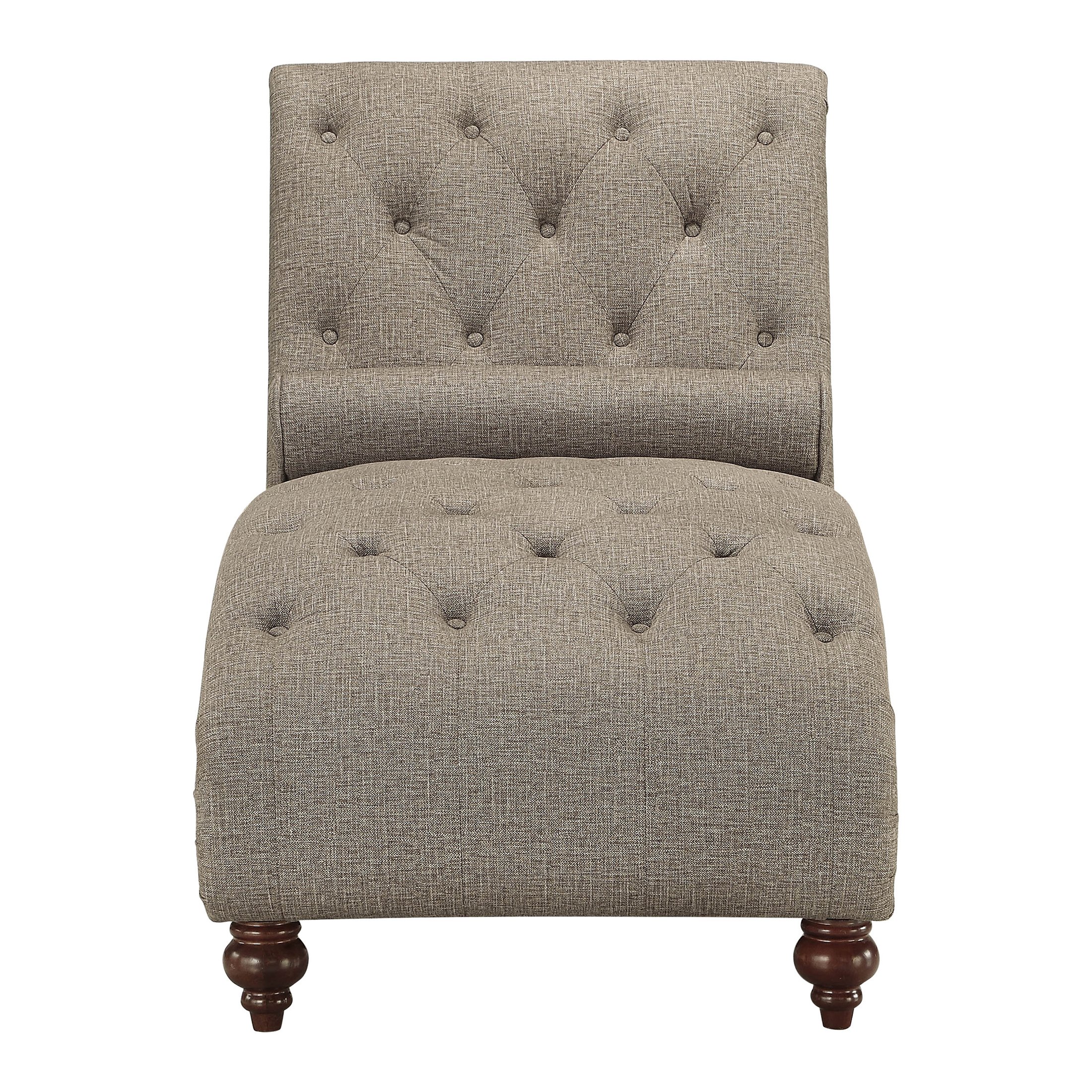 OakvillePark Gearhart Tufted Microfiber Chaise Lounge, Brown