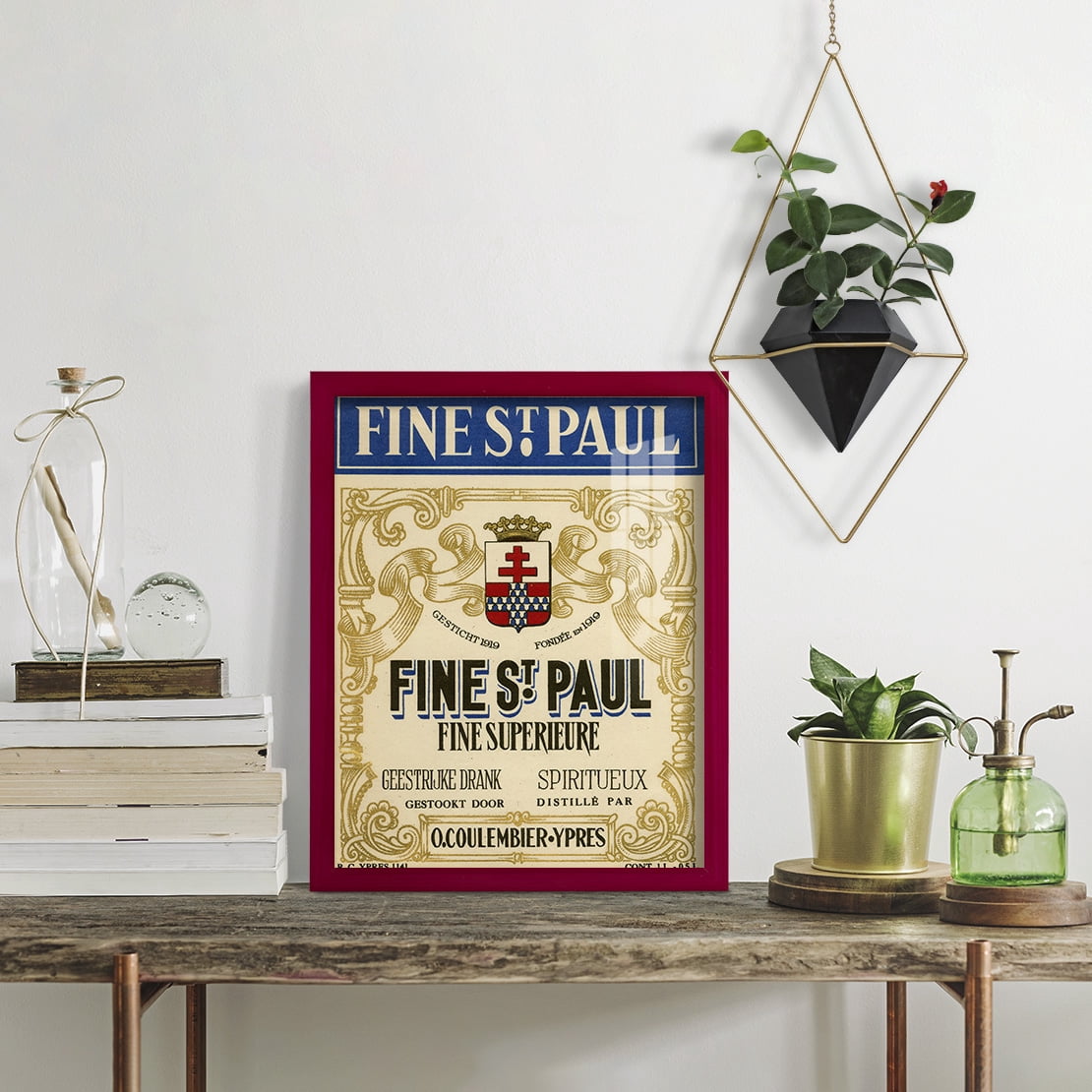Fine St. Paul -Framed Print w/glass-Cherry Red
