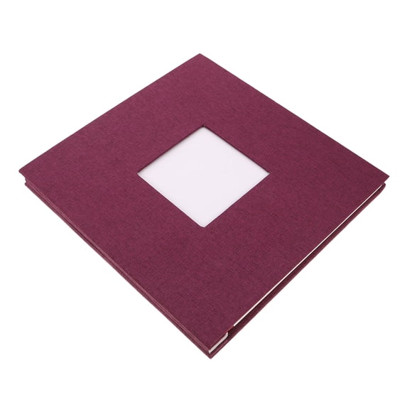 HONMEET Memory Book with Window Display Purple Linen Cover Photo Album Self Adhesive Pages for Wedding and Graduation
