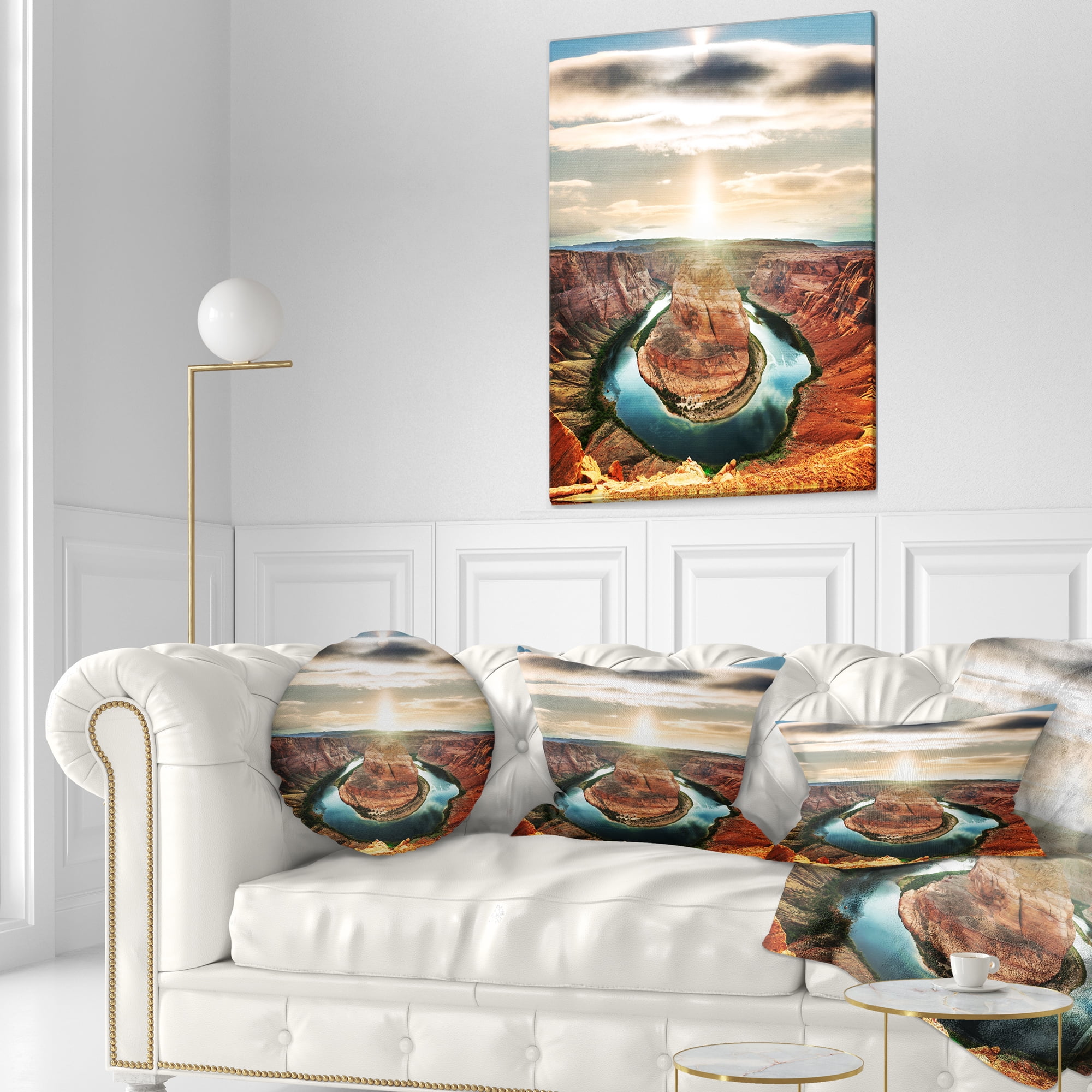 Designart 12" x 20" Brown Polyester Throw Pillow