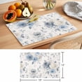 thumbnail image 6 of Grey Rose Placemats Set of 1, Country Retro Watercolor Gary White Blue Flower Leaf Non-Slip Place Mats Washable Table Mats for Kitchen Dining Table Decorations Indoor/Outdoor, 6 of 9