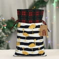 thumbnail image 5 of Rocae Gold Flamingo Print Christmas Drawstring Linen Gift Bag with Drawstrings Treat Bag Goody Present Bags for Christmas Party Favor, 5 of 8
