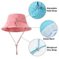 thumbnail image 4 of TOPTIE Frayed Bucket Sun Hats Casual Wide Brim Cotton Beach Hat Vacation Travel Accessories Unisex-SkyBlue, 4 of 7
