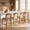 Natural + Beige, variant on Christopher Knight Home Wood Counter Stool with Rattan Back, Upholstered Seat, Natural+Beige, Set of 2