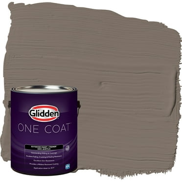 Glidden One Coat Exterior Paint and Primer, Tattle Tail / Gray, Gallon, Semi-Gloss
