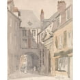 thumbnail image 3 of David Cox 12x14 Black Modern Framed Museum Art Print Titled - Place St. Barthelemy, Rouen (1829), 3 of 5