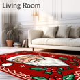 thumbnail image 2 of ODIKA 5'x7' Machine Washable Non-Slip Area Rug, North Pole Magical Yuletide Entryway Welcome Decoration High Traffic Rug, Red, 501388, 2 of 5