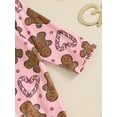 thumbnail image 6 of Suealasg Baby Girls Christmas Outfits Long Sleeve Gingerbread Man Print Full Length Jumpsuit Bodysuits Headband Infant Girls 2Pcs Fall Coming Home Clothes, 6 of 7