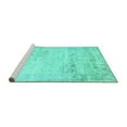 thumbnail image 2 of Ahgly Company Machine Washable Indoor Rectangle Abstract Turquoise Blue Contemporary Area Rugs, 3' x 5', 2 of 4