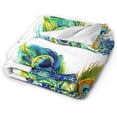 thumbnail image 6 of Peacock Throw Blanket Peacock Feather Watercolor Luxury Cozy Plush Soft Blanket for Bed, Couch, Sofa, Dorm, Home Decor Queen Size 60"X50", 6 of 6