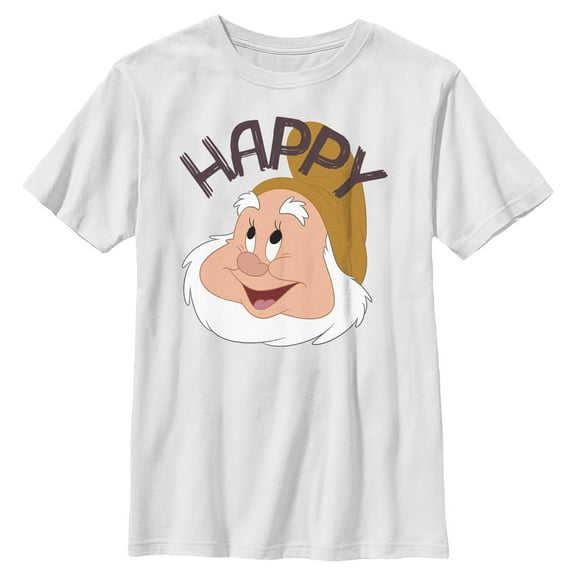 Boys Snow White and the Seven Dwarfs Happy Big Face T Shirt