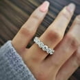 thumbnail image 4 of 3Ct Round Lab-Created Diamond Full Eternity Band Wedding Ring 14K White Gold Plated Silver, 4 of 4