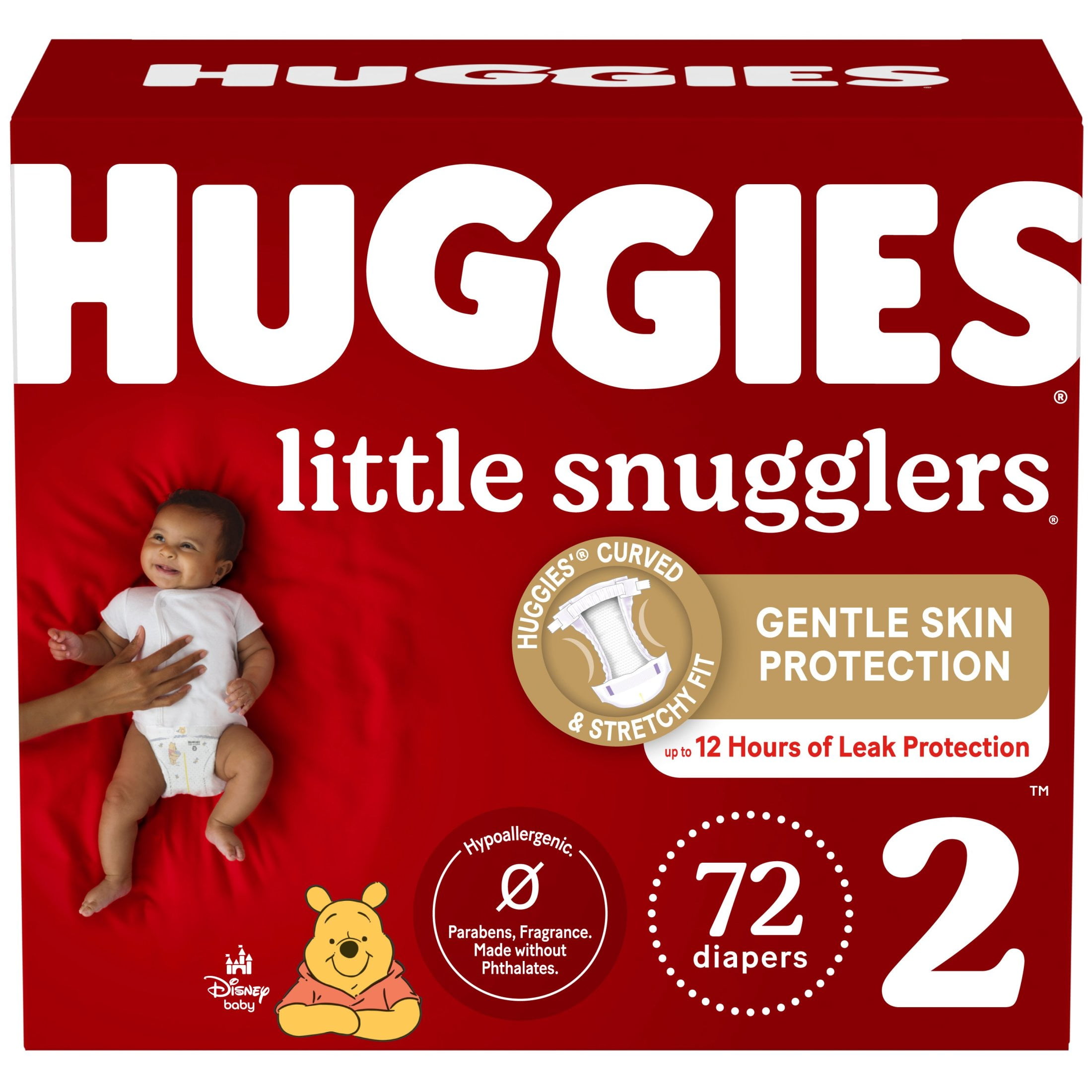 Huggies Little Snugglers Baby Diapers, Size 2 (12-18 lbs), 72 Ct (Select for More)