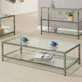 thumbnail image 3 of Bowery Hill Glass Top Contemporary Coffee Table in Black Nickel, 3 of 3