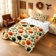 thumbnail image 2 of Homewish Vintage Fall Pumpkin Twin Comforter Sets, Autumn Maple Leaf Bedding Set, Cream Mixed Hues, Polka Dots Reversible, 2 Pieces 1 Comforter and 1 Pillowcase, 2 of 6