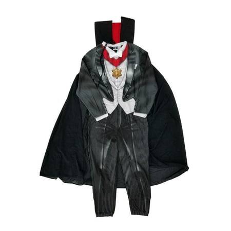 Mens Count Dracula Vampire Costume Union Suit Fleece Pajamas & Cape