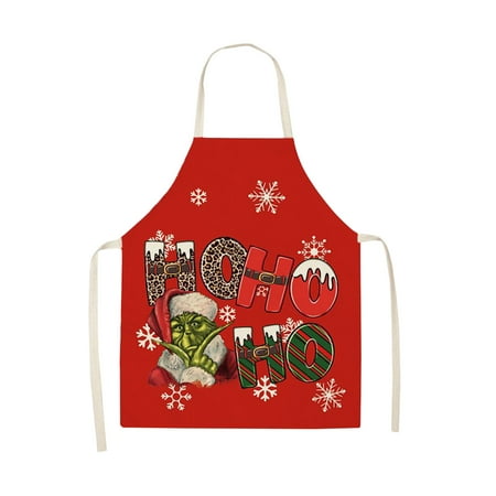 

(Buy 2 get 3) Christmas Clearance! Christmas Apron Cotton And Linen Merry Xmas Apron Christmas Aprons For Christmas Party Aldult