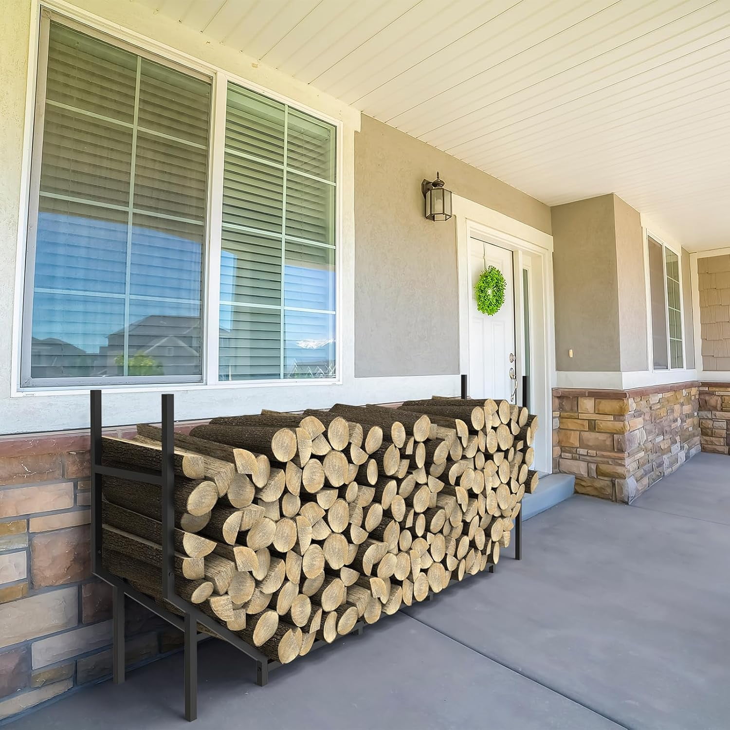 6FT Heavy-Duty Outdoor/Indoor Firewood Rack – Large Capacity Log Holder with Weather-Resistant Metal & Elevated Base (70.8"L x 12.5"W x 30.5"H)
