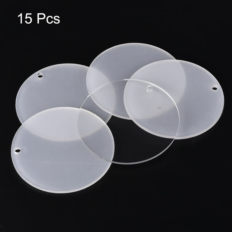 Uxcell PMMA Blank Acrylic Discs 3.5 Inch with 4.2mm Hole for Vinyl Project  15 Pack