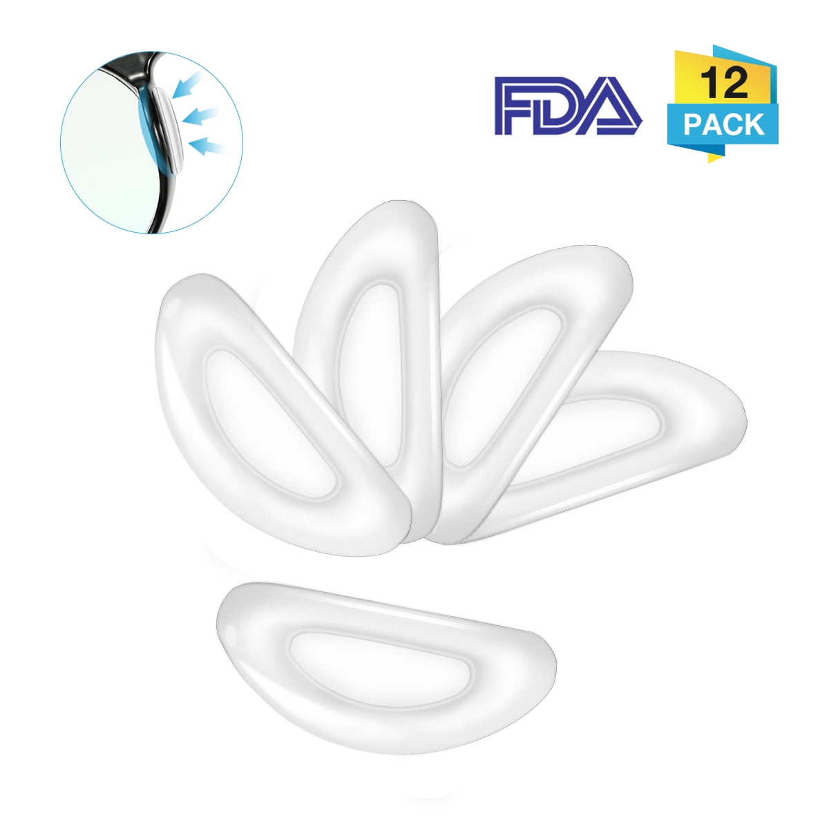 Glasses s Nose Pads, Transparent AntiSlip Nosepads, Stick on AntiSlip