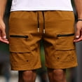 thumbnail image 5 of cllios Cargo Shorts for Men Summer Comfortable Work Shorts Workwear Athletic Shorts with Multi Zipper Pockets Fathers Day Gift Ideas Brown,S, 5 of 7