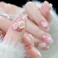 thumbnail image 3 of Reali 3D Leaves Rose Flower Nail Art Decoration DIY nail Art Jewellery Charms Pink, 3 of 11