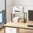 thumbnail image 2 of LYYHTY Combinable Printer Stand with Storage for Desk, Desktop Printer Shelf for Home/Office Organizer, Heavy Duty Printer Riser Under Desk for Fax Machine Copier Scanner (Oak), 2 of 9