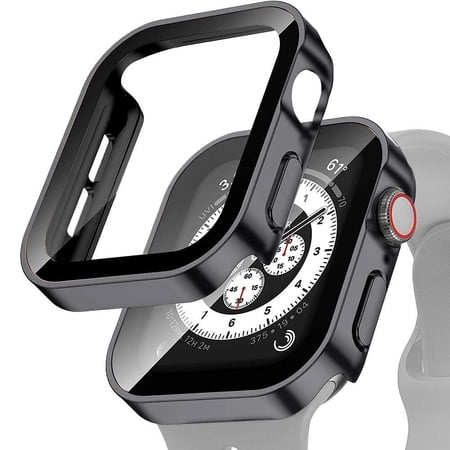 Yepband Hard PC Tempered Glass Watch Case for Apple Watch Cover 44mm 40mm 41mm 45mm Accessories Shockproof Waterproof Ultra-Thin HD All Screen Shell Protector for iWatch 9 8 7 SE 6 5 4