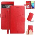 thumbnail image 1 of SaniMore PU Leather Wallet Case for Google Pixel 7 (6.3" 2022), Shockproof Buffer Wrist Strap[Romoveable] Kickstand Card Slots Cash Pocket Anti-scratch Full-protective Shell For Google Pixel 7, Red, 1 of 8