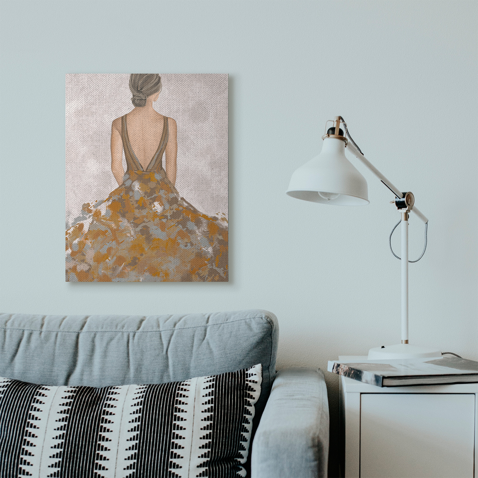 Stupell Industries Ballerina Woman Brown Gray Painting Canvas Wall Art by Ziwei Li