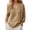 Khaki#9527, variant on CONZONE Womens Summer Linen T-Shirts Long Sleeve T Shirts for Women Casual Crew Neck Solid Color Lightweight Tees Soft Cozy Dailywear