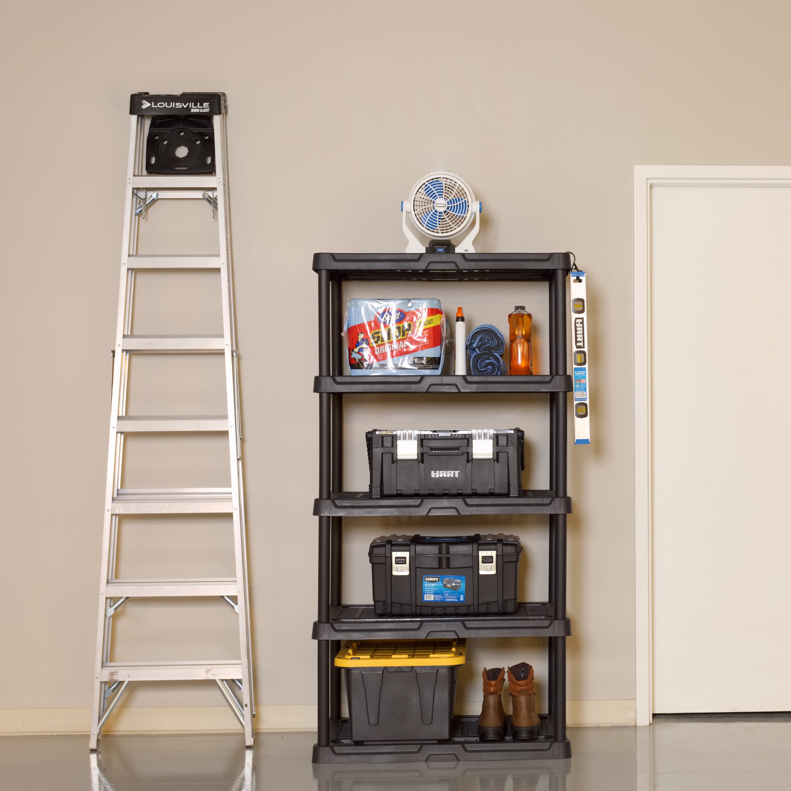 (2 pack) HART 5 Tier 36" W x 24" D x 72" H Heavy-Duty Plastic Ventilated Shelf for Storage & Organization