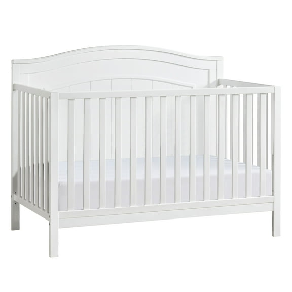 Oxford Baby North Bay 4-in-1 Convertible Crib, Snow White, GREENGUARD Gold Certified, Wooden Crib