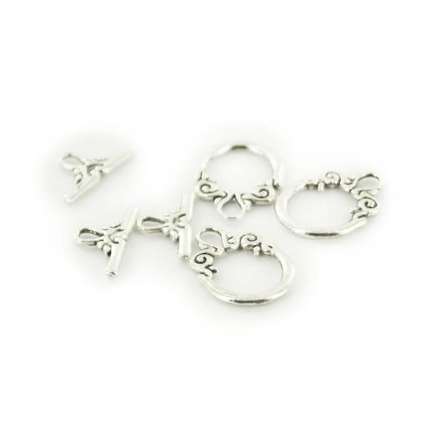 20 Conjuntos De Aleación Aplausos De Plata Antiguos Para Joyería Collar Pulsera Maquillaje SM SunniMix Plata tibetana Claps